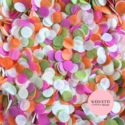 Slow falling paper Confetti - Deep Sage Fuschia Orange - B