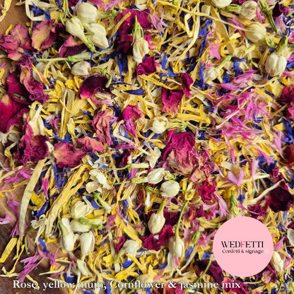 Petal Confetti - Rose, cornflower, Jasmine mum mix