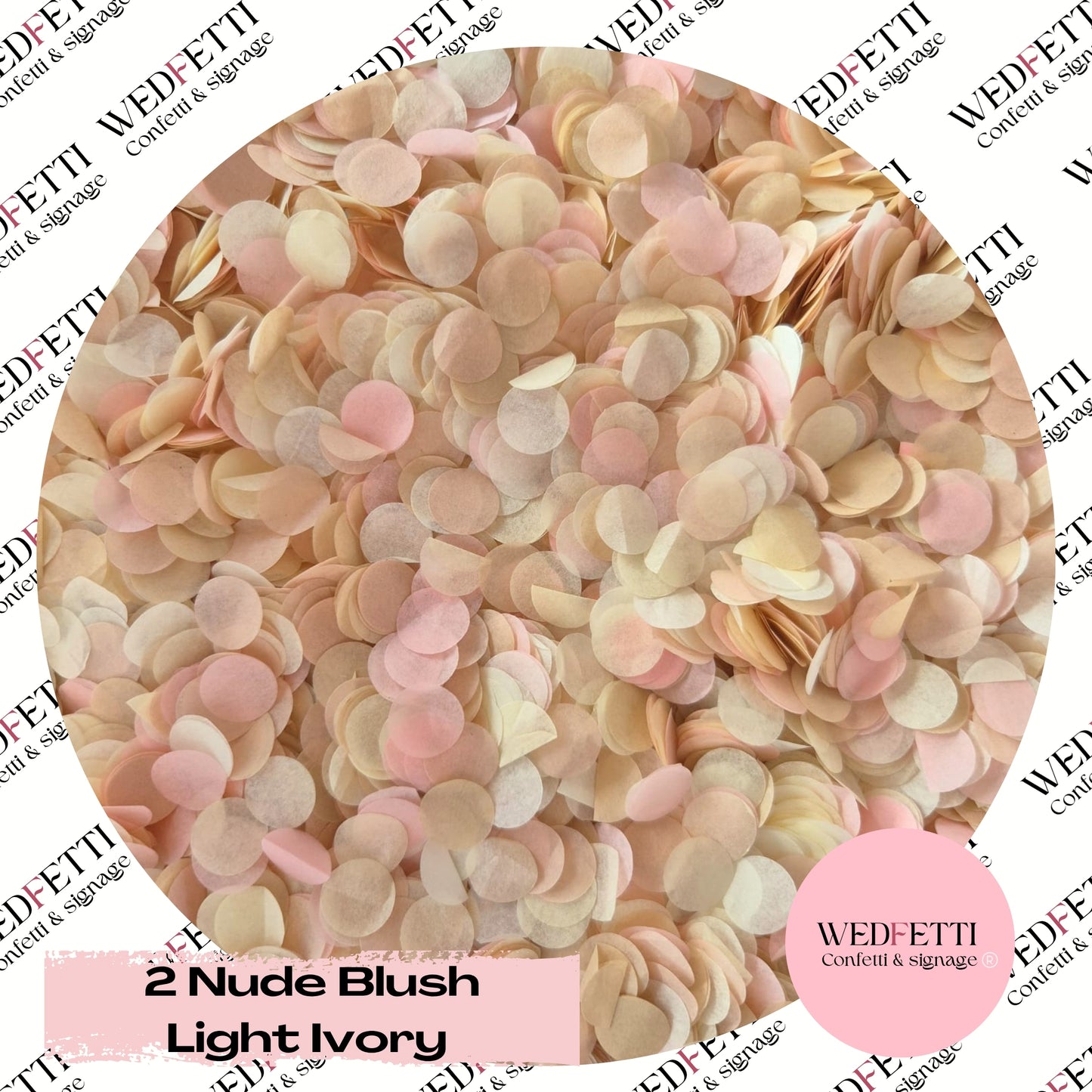 Slow falling paper Confetti - 2 Nude Blush Light Ivory
