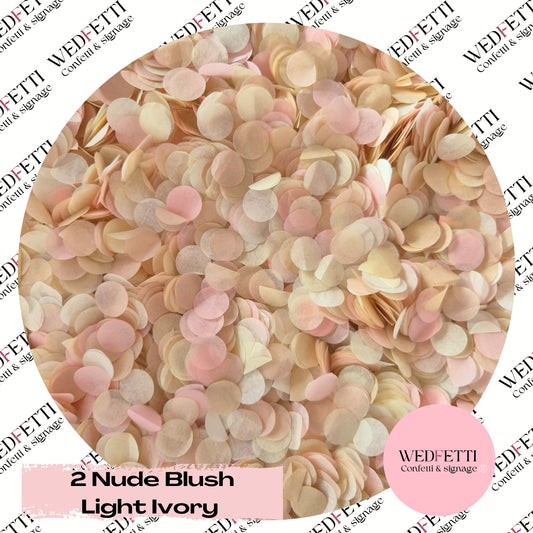 Slow falling paper Confetti - 2 Nude Blush Light Ivory