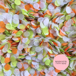 Slow falling paper Confetti - Orange Lime White