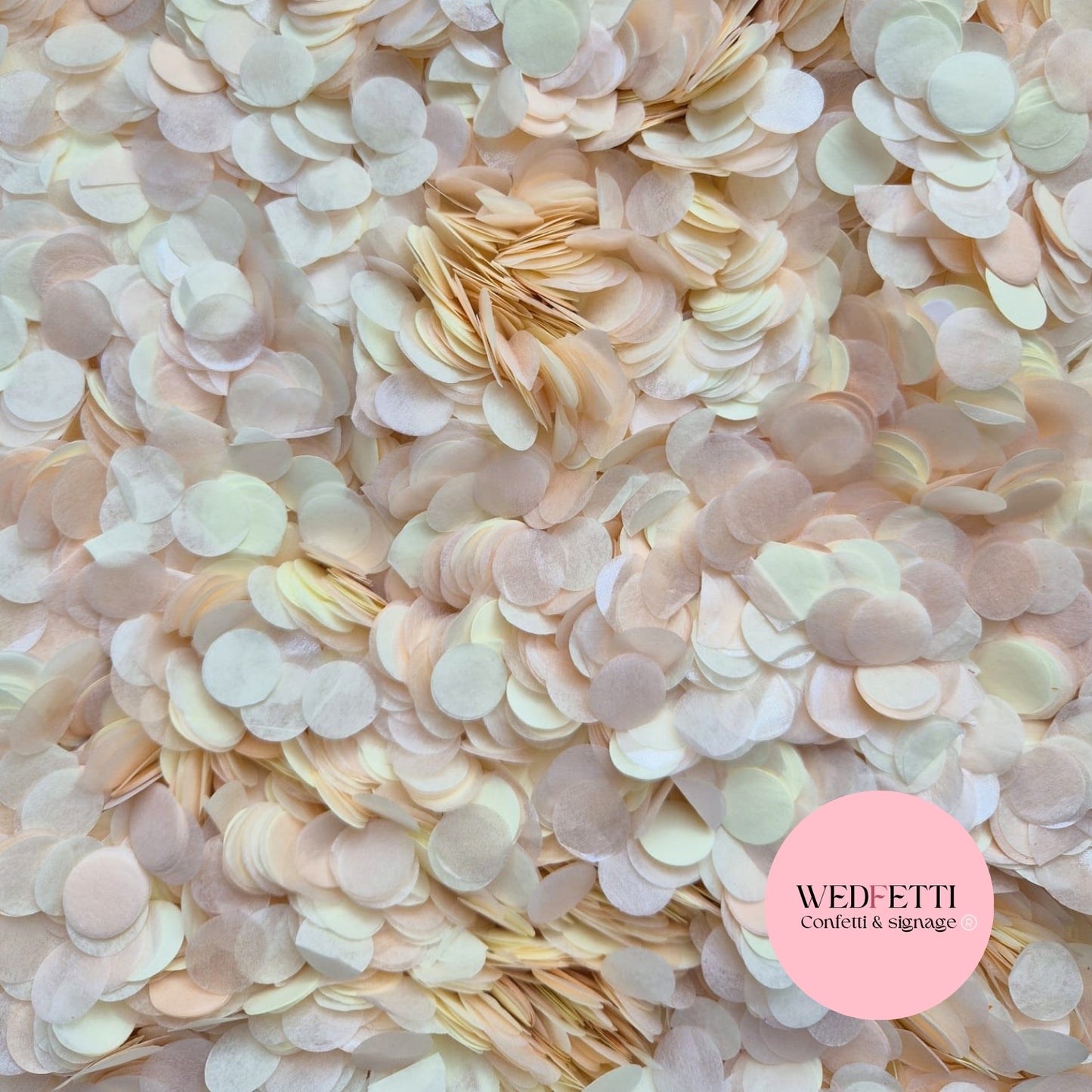 Slow falling paper Confetti - Shimmer Pearl Peach Ivory