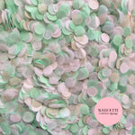 Slow falling paper Confetti - Light Sage Grey shimmer white Mint