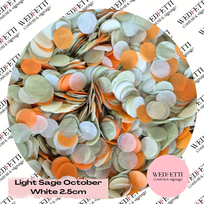 Circles Large 2.5cm Biodegradable - Light Sage October White