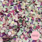 Paper Confetti hearts 1.5cm - Forest Ivory Purple Plum sage Fuschia Blush