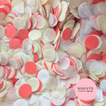 Circles Large 2.5cm Biodegradable - Rosey Red Light Ivory White