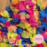 Petal Confetti hydrangea - Blue Orange Lime Fuschia