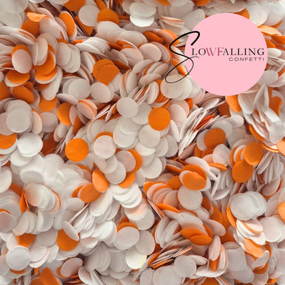 Slow falling paper Confetti - White + Orange