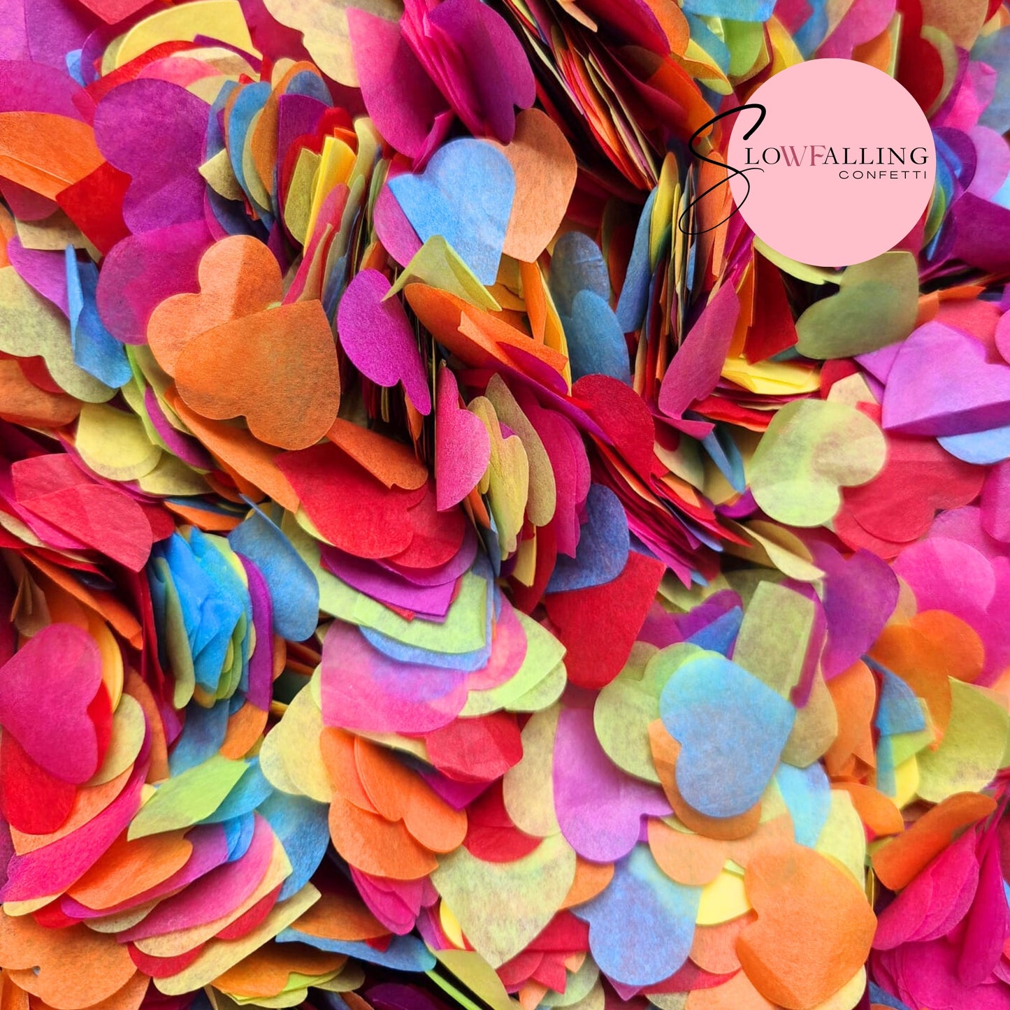Biodegradable paper Confetti hearts - Party Classic + Fuschia