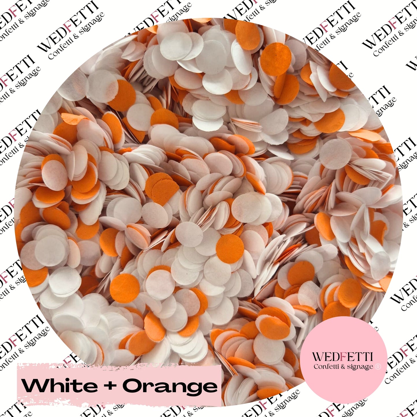 Slow falling paper Confetti - White + Orange