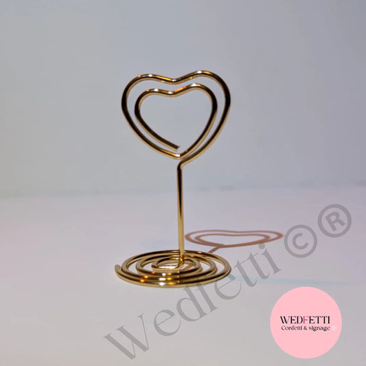Gold heart sign stand WedFetti