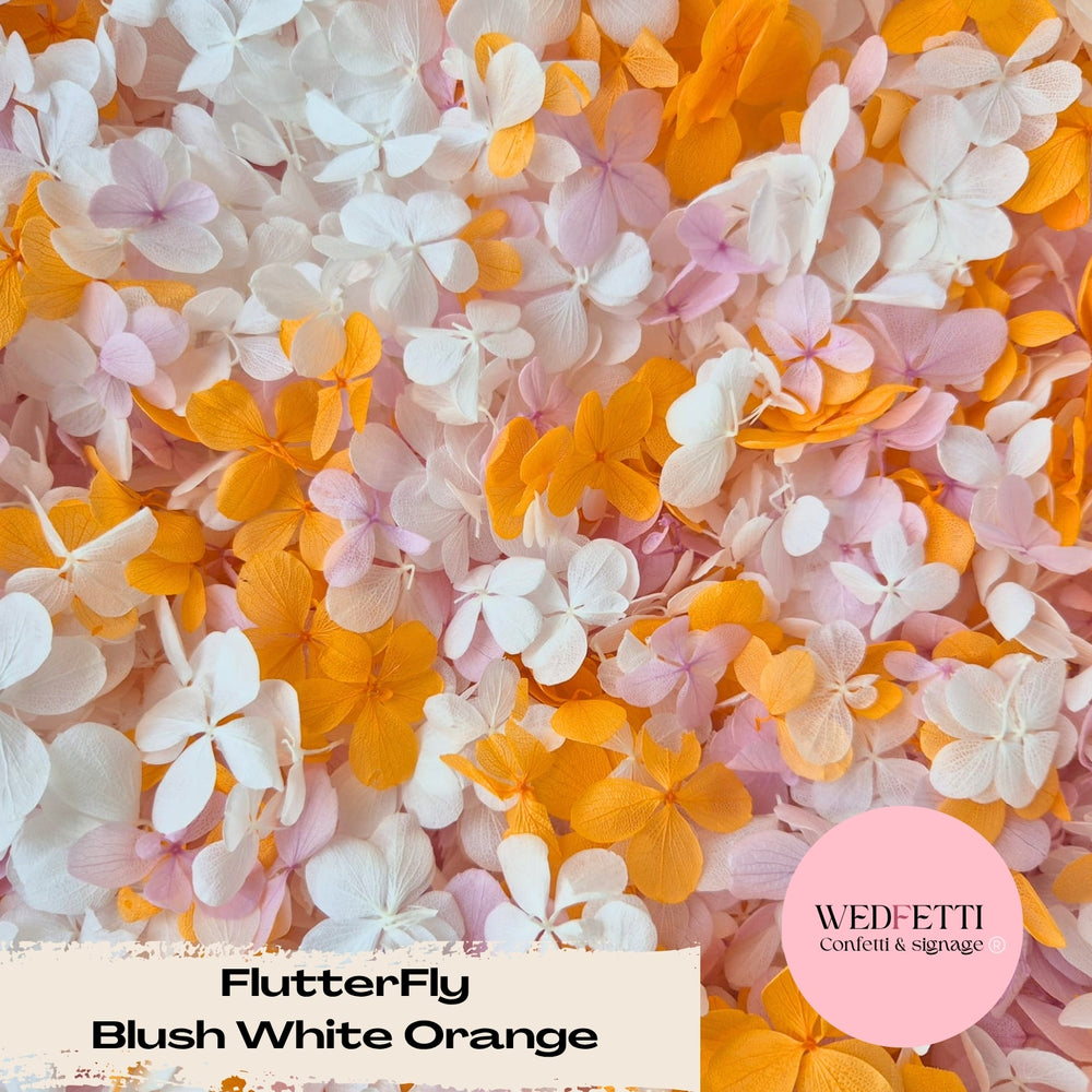 FlutterFly® Petal Confetti - Blush White Orange