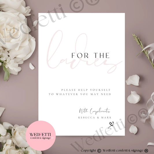 Ladies restroom of compliment sign WedFetti