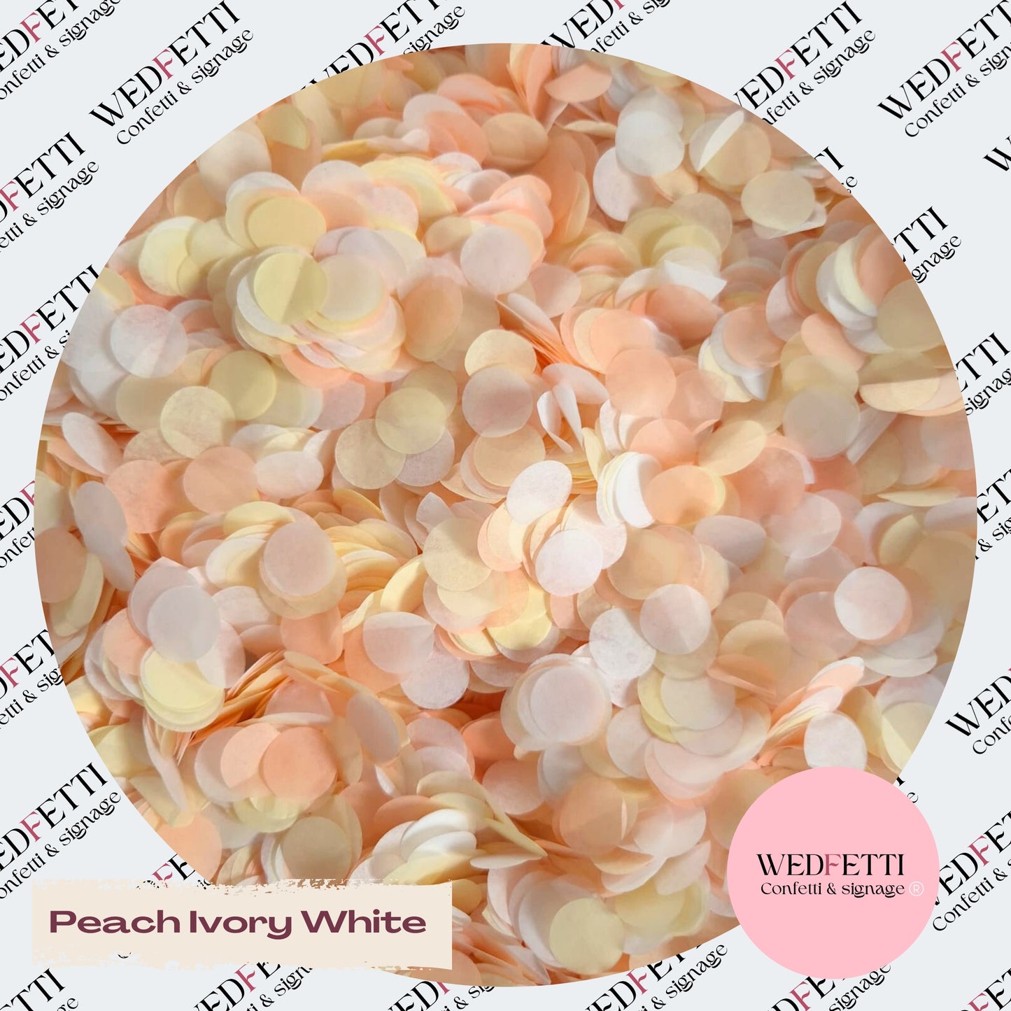 Slow falling paper Confetti - Peach Ivory White
