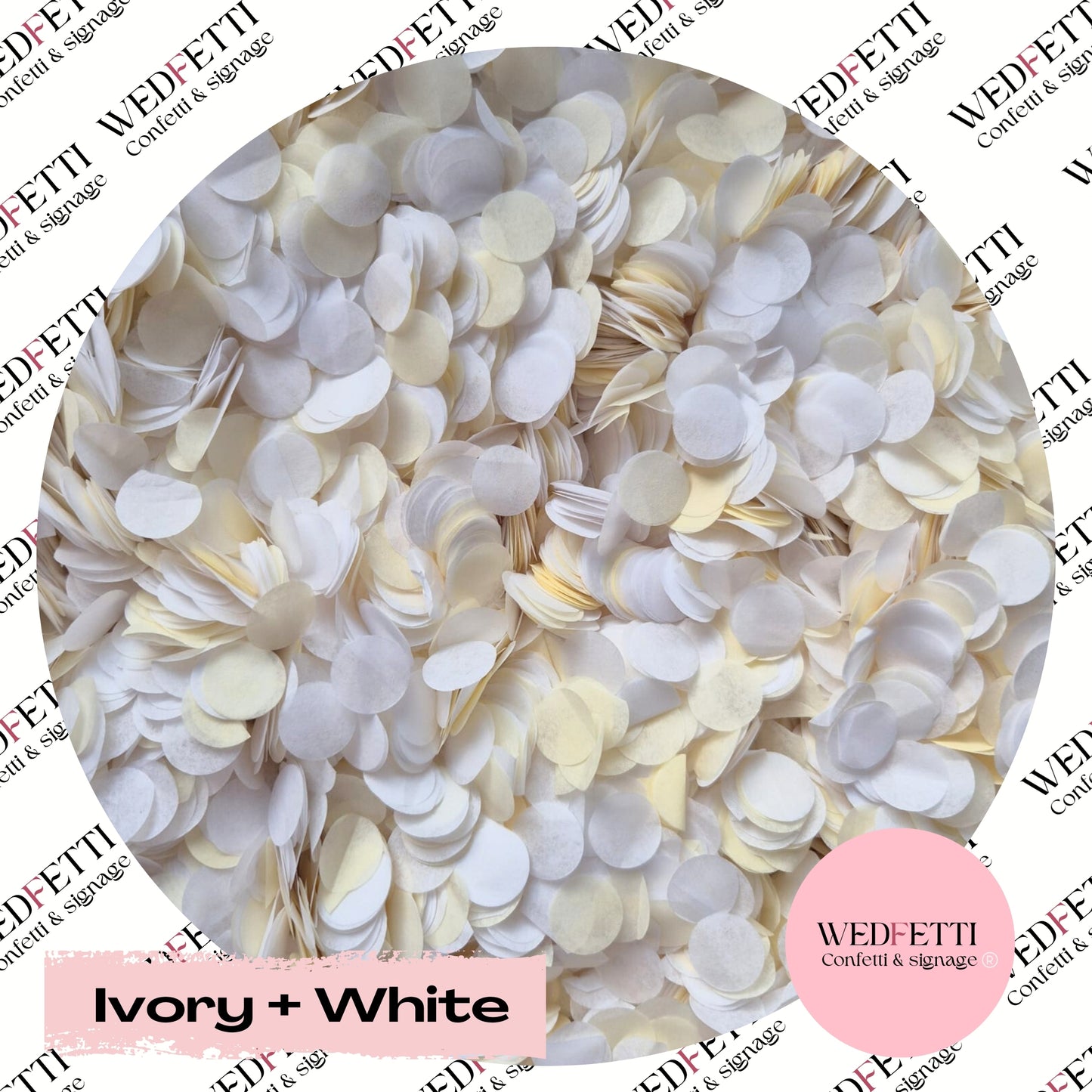 Slow falling paper Confetti - Ivory + White