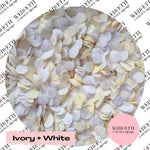 Slow falling paper Confetti - Ivory + White