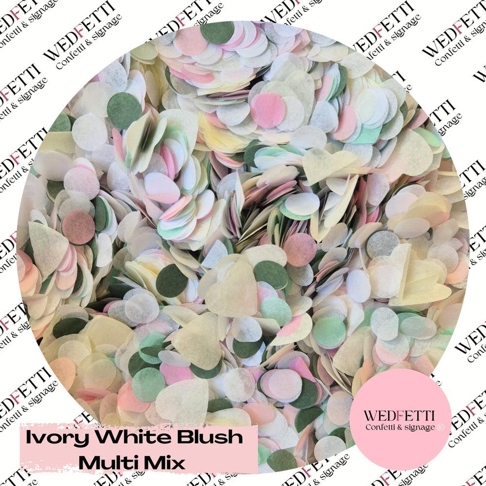 Multi mix Biodegradable paper Confetti - Ivory White Blush