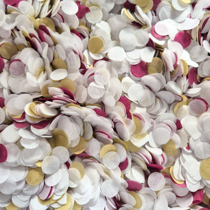 Slow falling paper Confetti - Plum White Gold