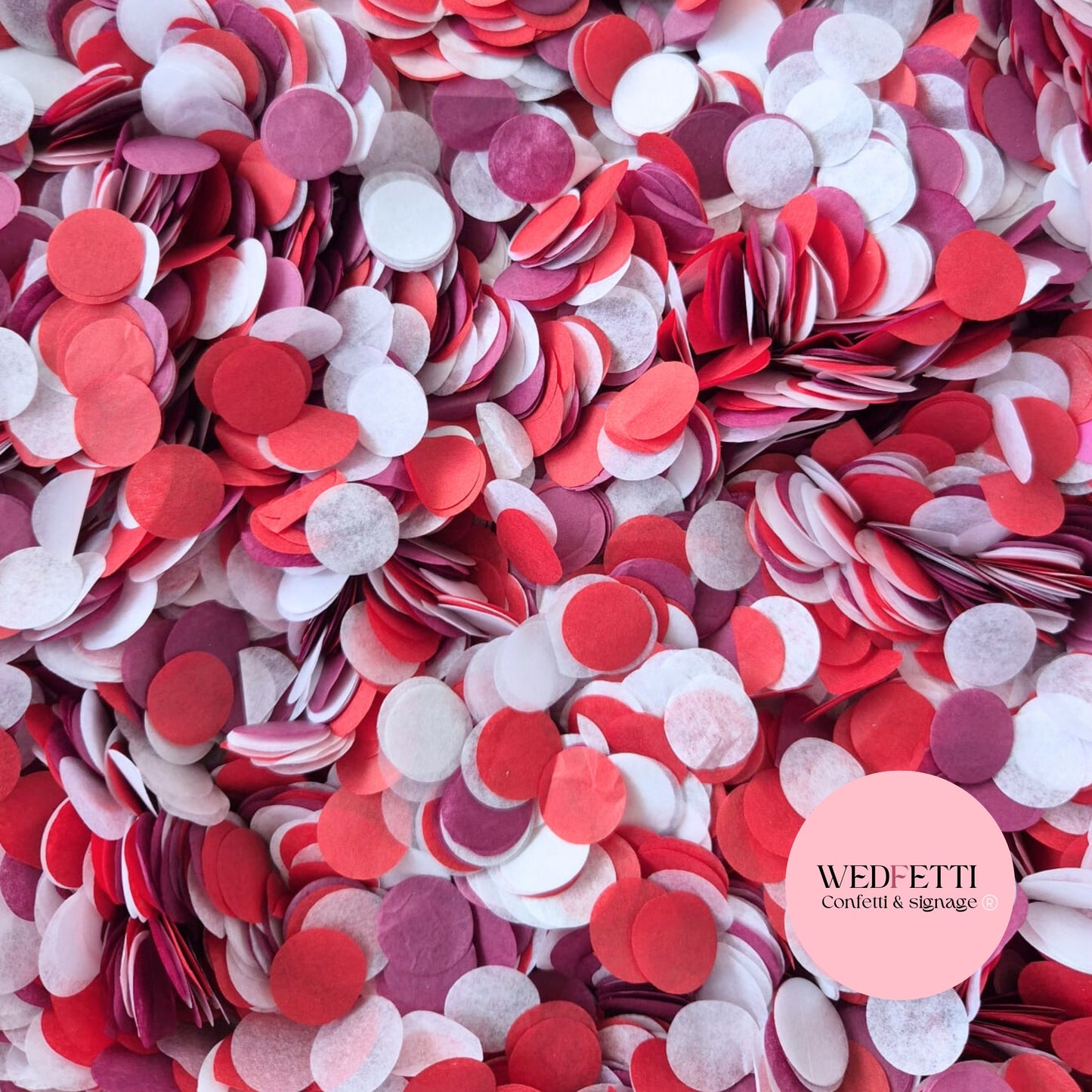 Slow falling paper Confetti - Plum Red White