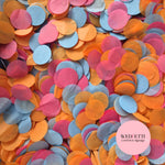 Circles Large 2.5cm Biodegradable - Fuschia Dusty Blue October Orange