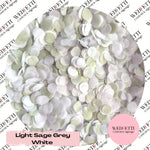 Slow falling paper Confetti - Light Sage Grey White