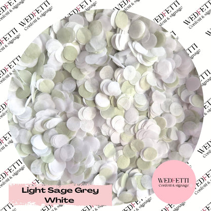 Slow falling paper Confetti - Light Sage Grey White