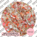 Slow falling paper Confetti - Light Ivory Lightest Pink Burnt Rosey Tea