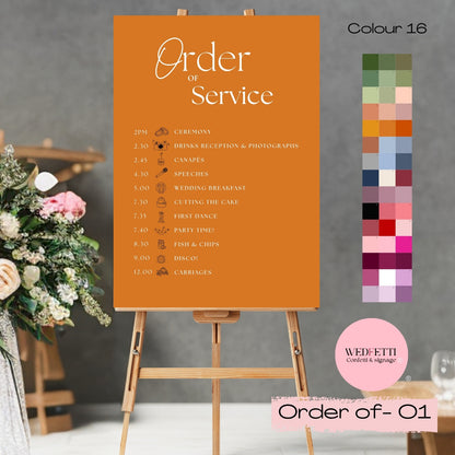 Large signage - Order of service - O1/16