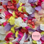 Petal Confetti hydrangea - Purple White Fuschia peach lime Red