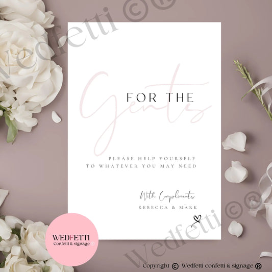 Gents restroom of compliment sign WedFetti