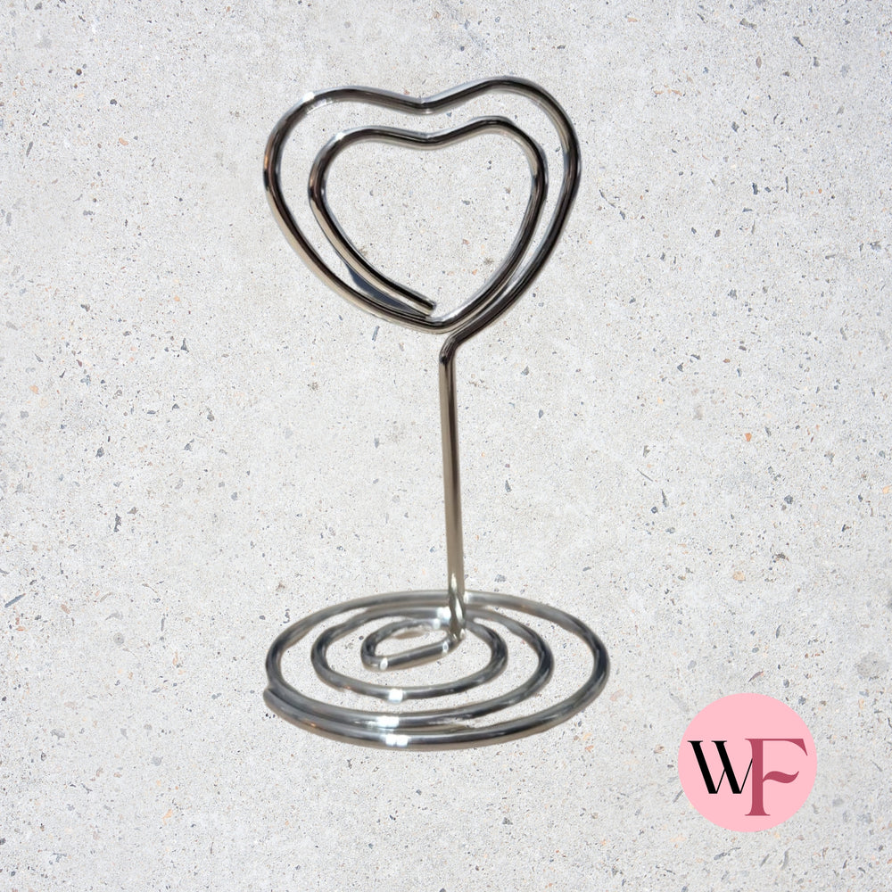 Silver heart sign stand