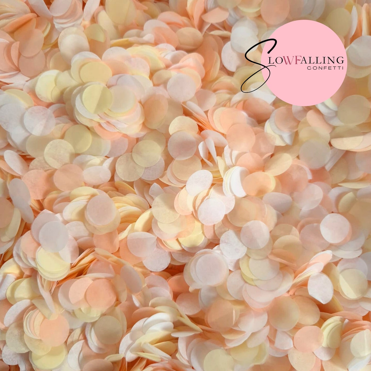 Slow falling paper Confetti - Peach Ivory White