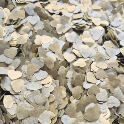 Shimmering metallic Gold Biodegradable Confetti Hearts small