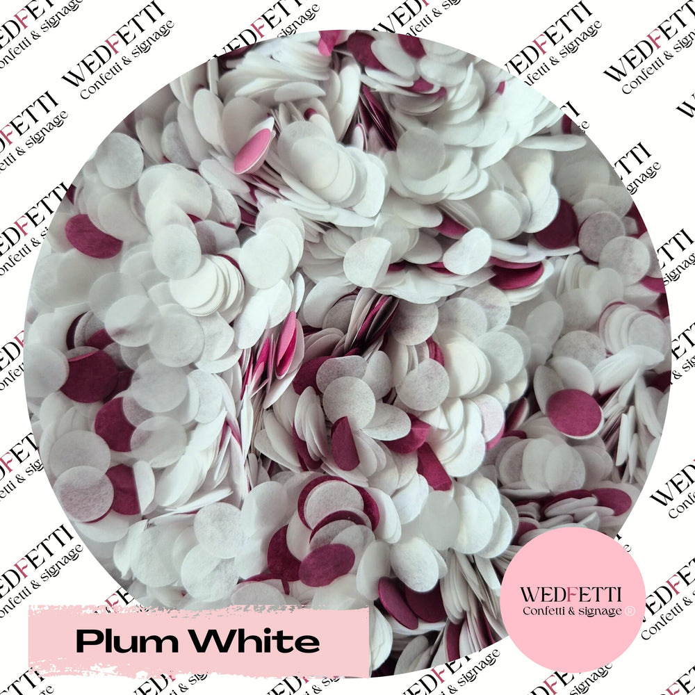 Slow falling paper Confetti - Plum White
