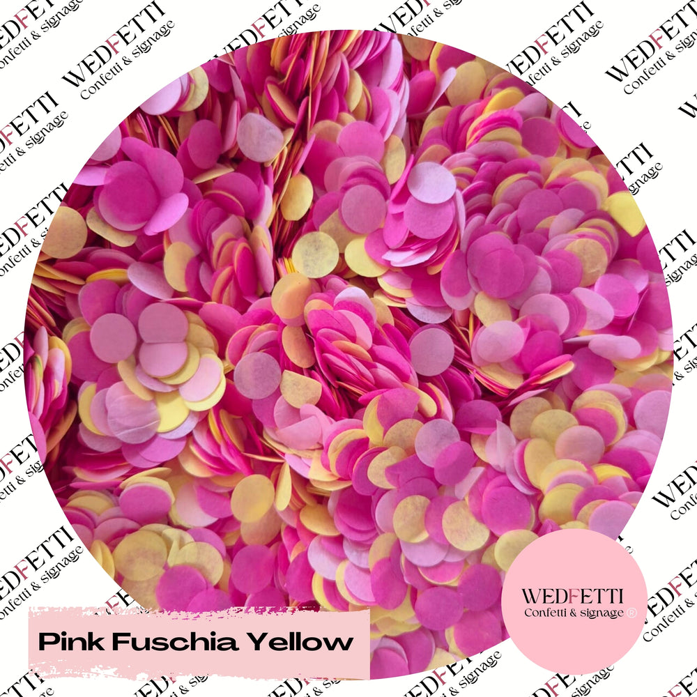 Slow falling paper Confetti - Pink Fuschia Yellow