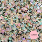 Paper Confetti hearts 1.5cm - Forest Ivory Pastel Gold