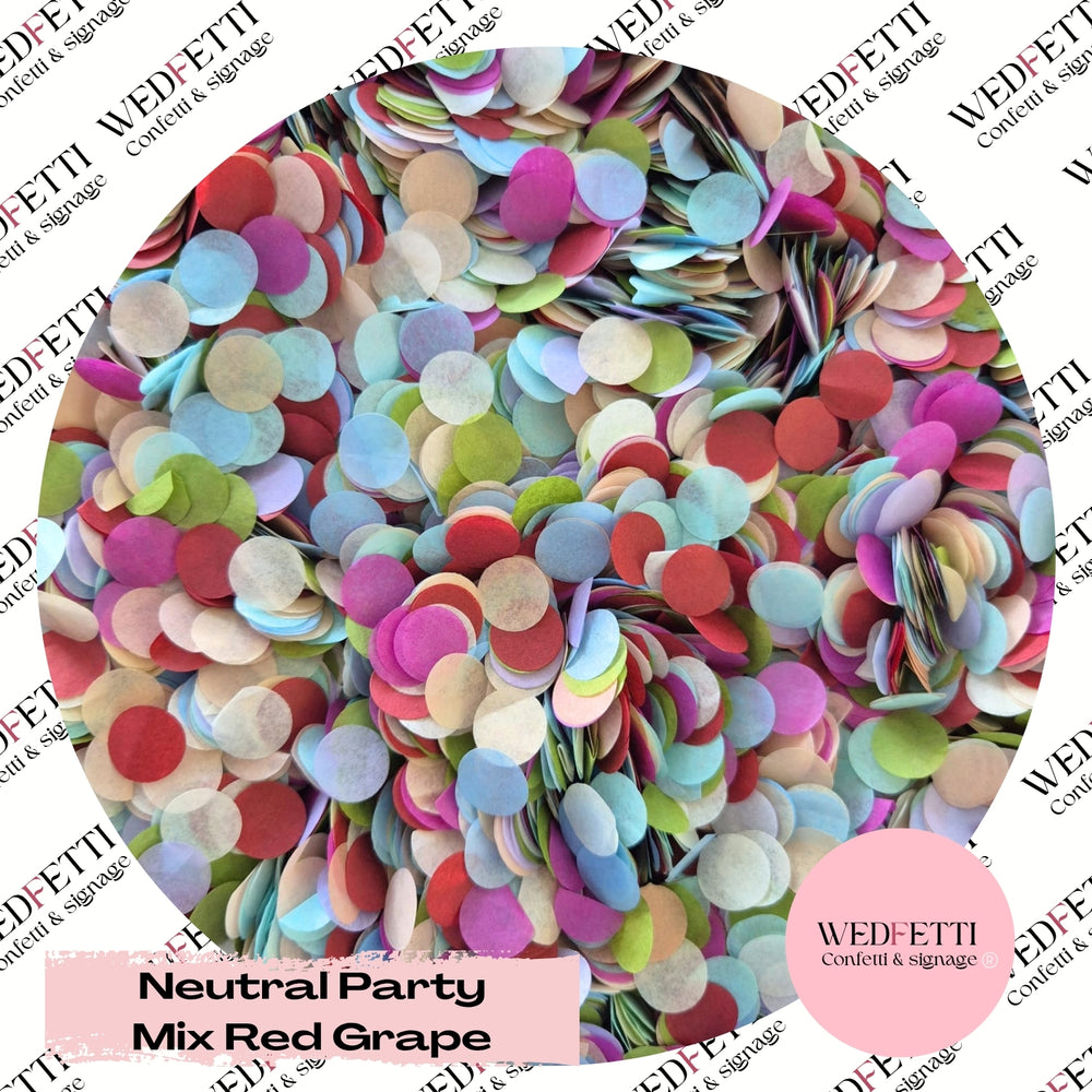 Slow falling paper Confetti - Neutral Party Mix Red Grape