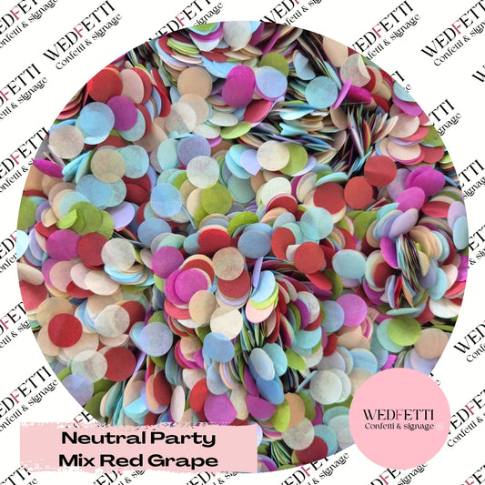 Slow falling paper Confetti - Neutral Party Mix Red Grape