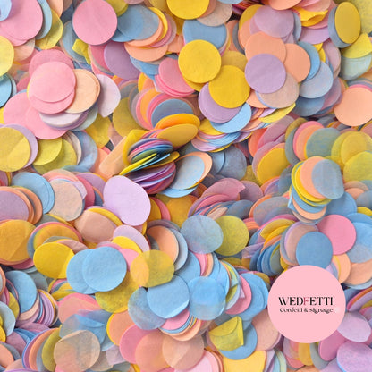 Circles Large 2.5cm Biodegradable - Dusty Blue rose pink peach BY Lavender