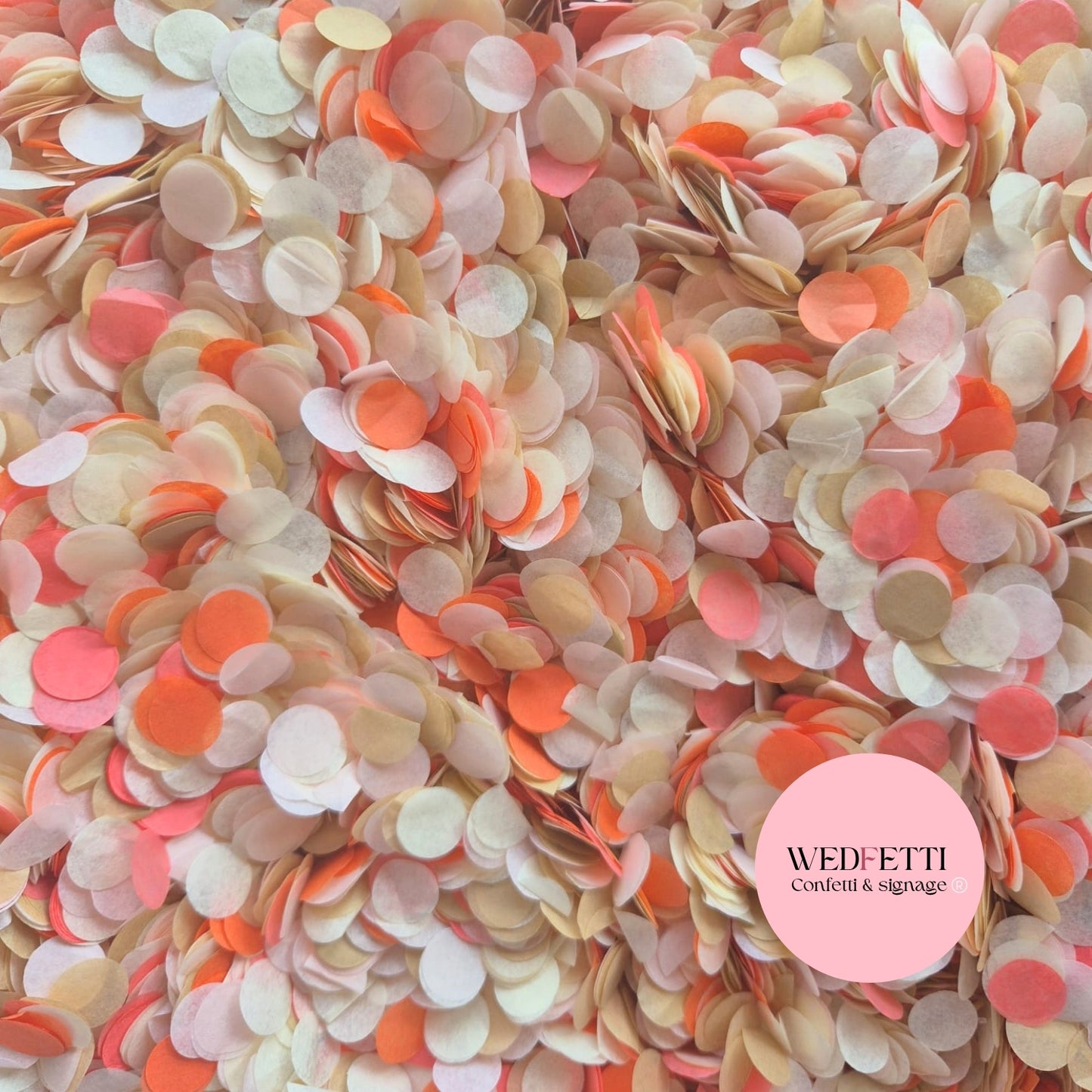 Slow falling paper Confetti - Light Ivory Lightest Pink Burnt Rosey Tea