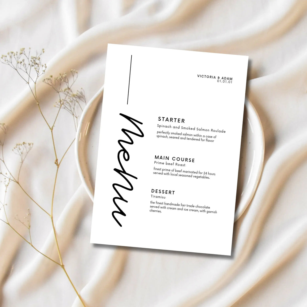 Custom table menus WedFetti
