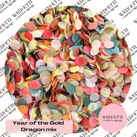 Slow falling paper Confetti - Year of the Gold Dragon mix