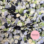 Slow falling paper Confetti - Deep Sage ivory black silver