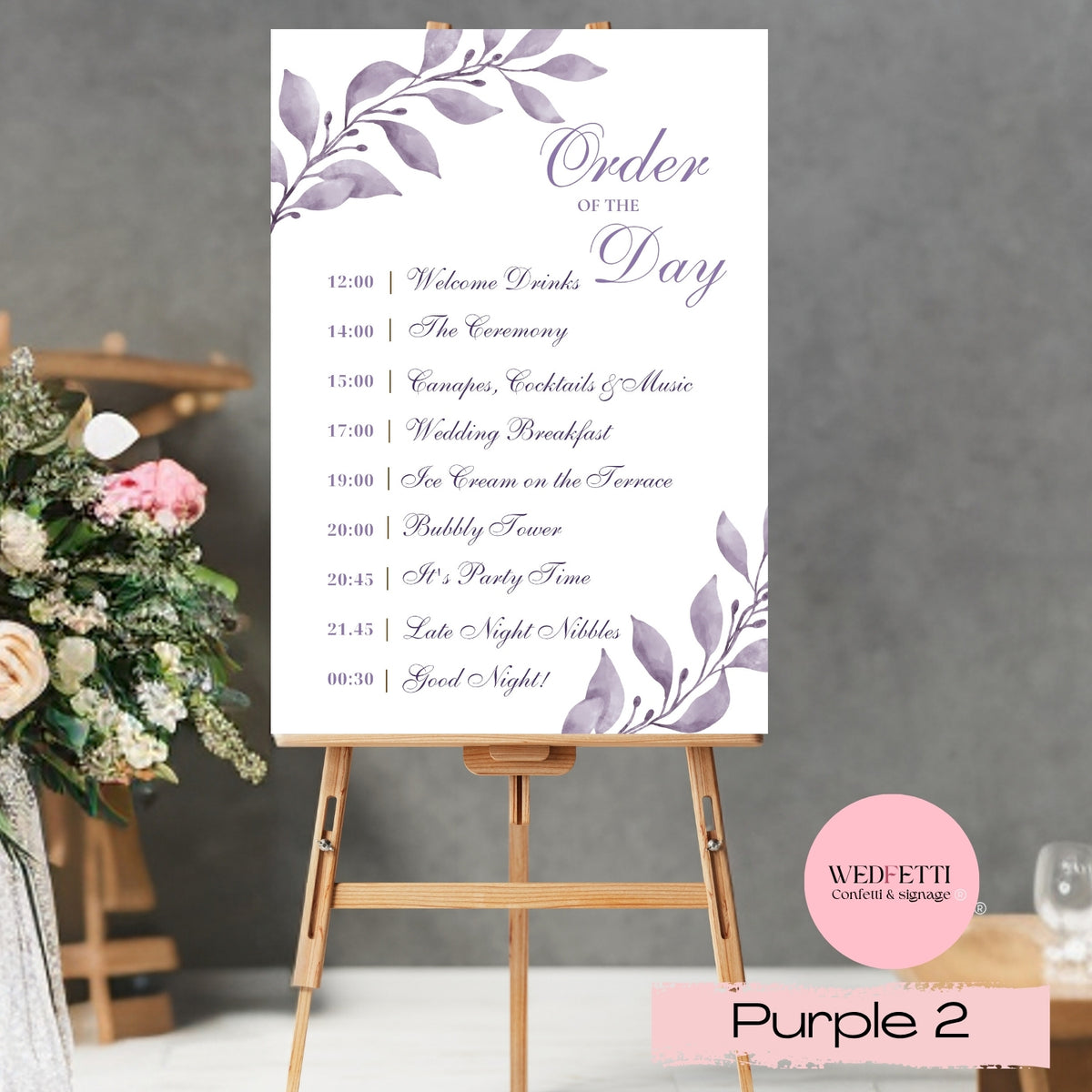 Seating plan - A0 A1 A2 - Purple 1