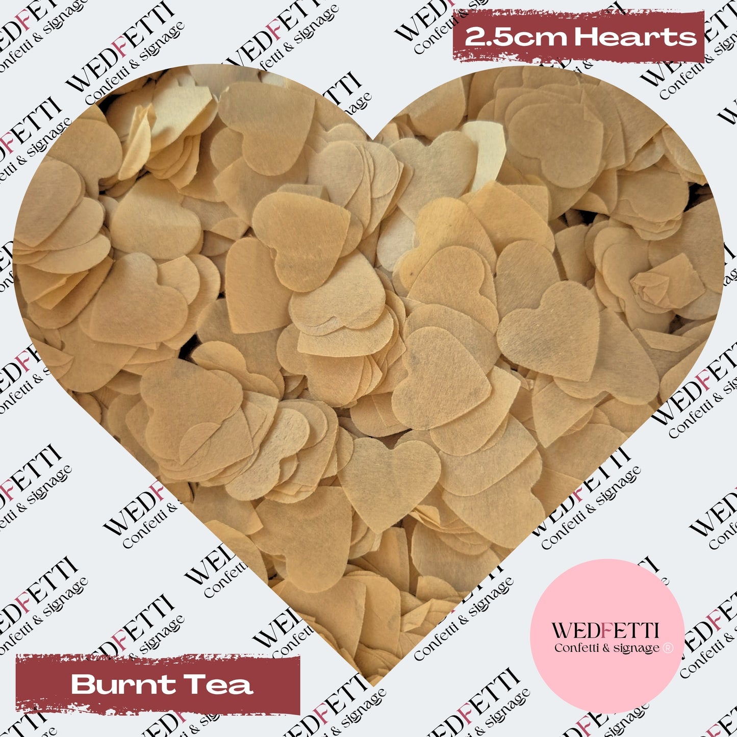 Biodegradable paper Confetti hearts - Burnt Tea