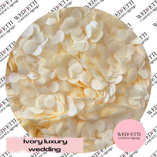 Slow falling paper Confetti - Ivory luxury wedding