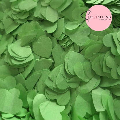 Biodegradable paper Confetti hearts - Apple Green