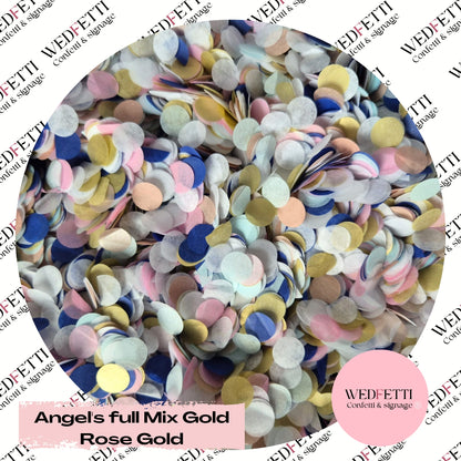 Slow falling paper Confetti - Angel's Full Mix Gold Rose Gold