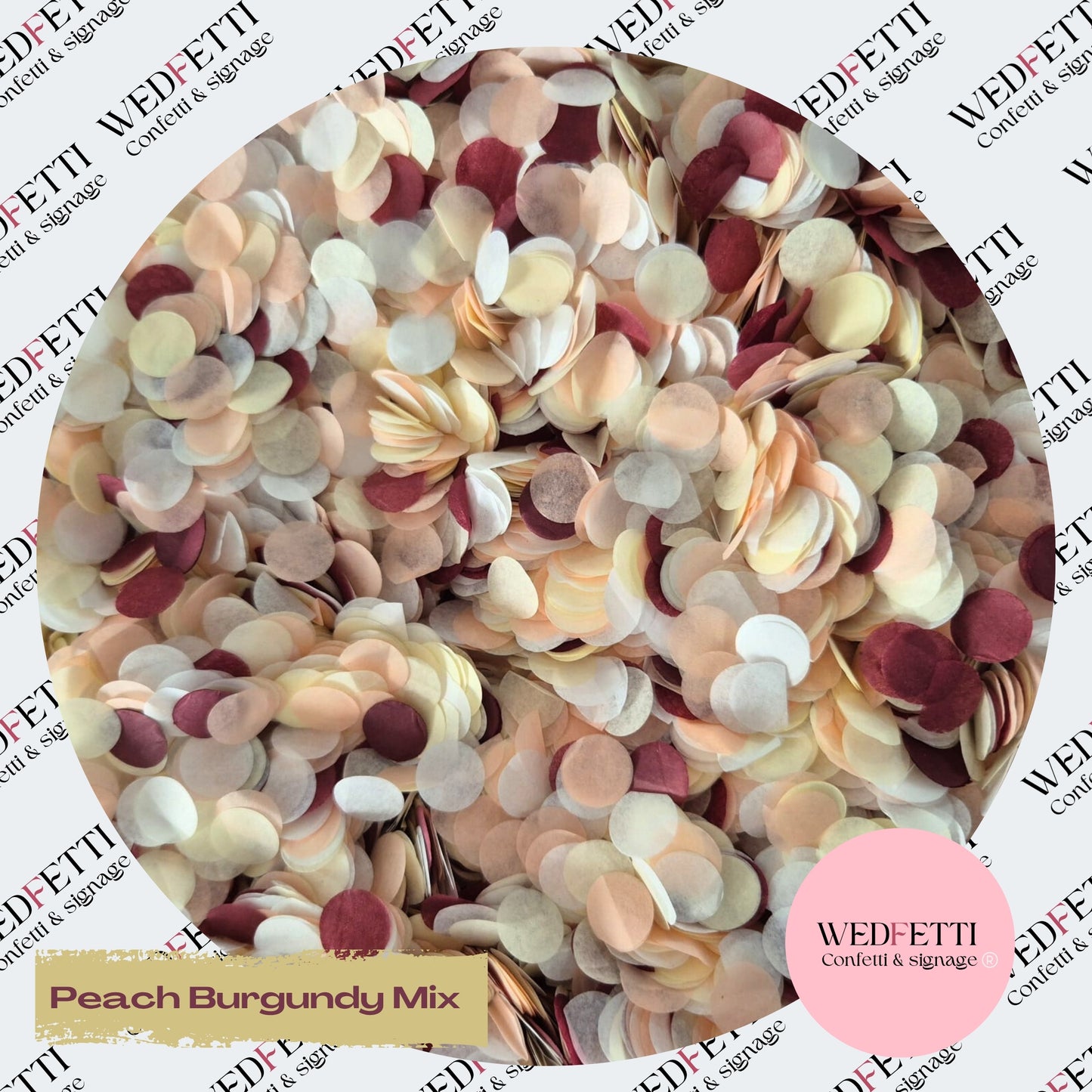 Slow falling paper Confetti - Peach Burgundy Mix