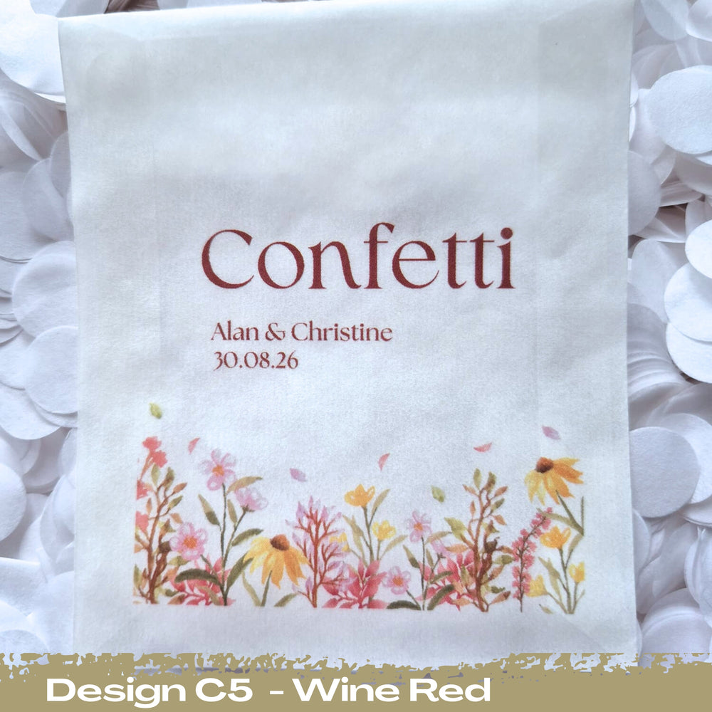 Confetti Packets Biodegradable - C5 Wine Red